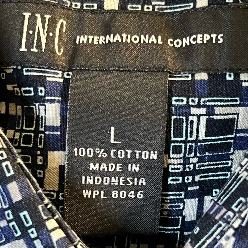 INC International Concepts Men’s Abstract Print Cotton Short Sleeve Shir… - Picture 7 of 8